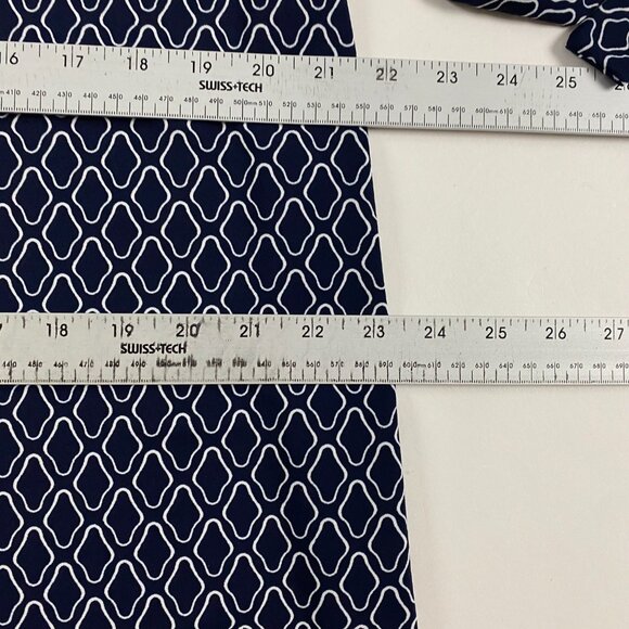 NWT Talbots Shirt Dress Womens Size 2XP Petite Blue Belted Buttons Geometric - Picture 12 of 16